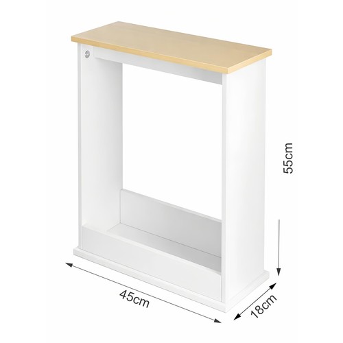 Slim side table with magazine - side,