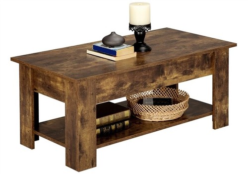 Rustic wooden coffee table - coffee,